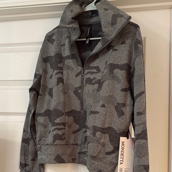 Mondetta Jackets & Blazers - Mondetta Charcoal Camo High-Collar Jacket